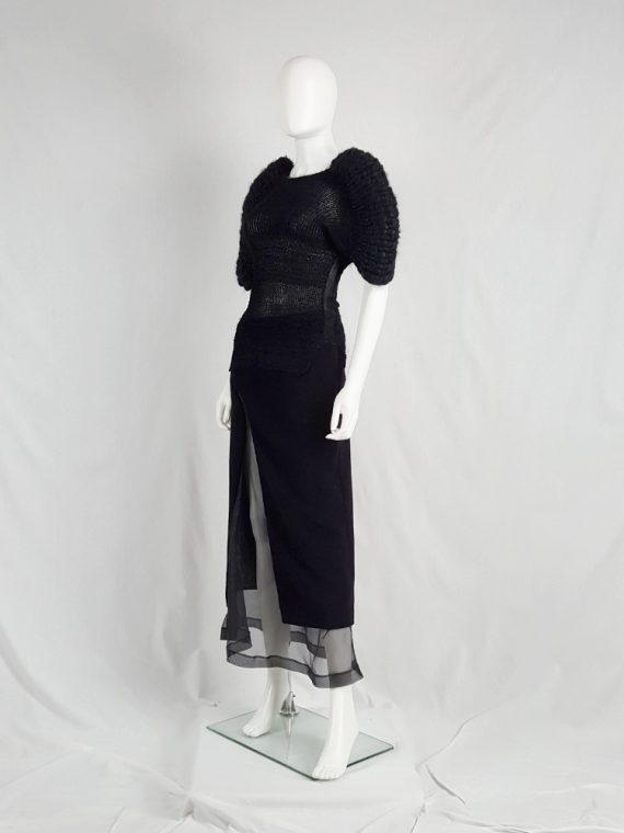 vaniitas vintage Noir Kei Ninomiya black knit top with dramatic curved sleeves fall 2013 141817
