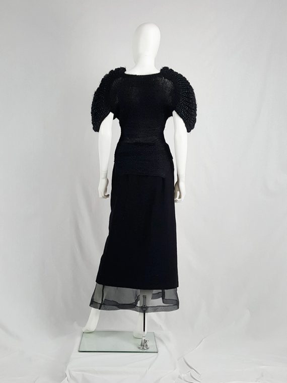vaniitas vintage Noir Kei Ninomiya black knit top with dramatic curved sleeves fall 2013 142111(0)