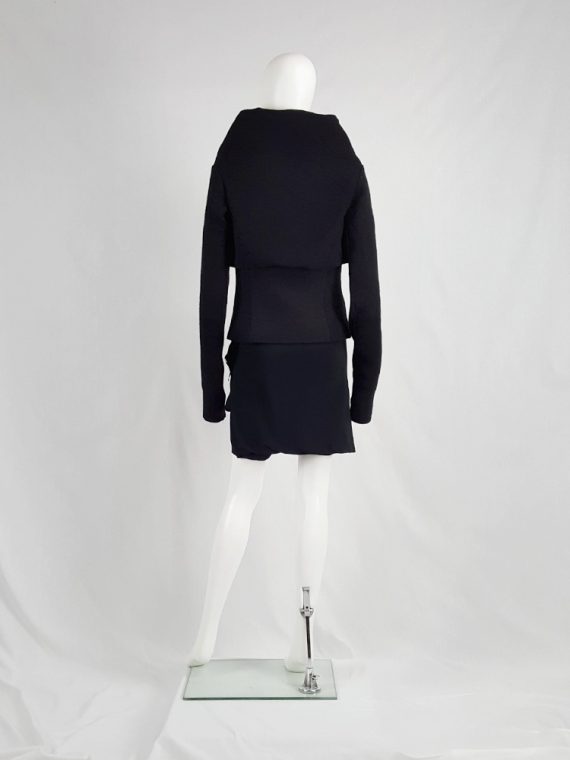 vaniitas vintage Rick Owens GLEAM black asymmetric jacket with oversized neckline fall 2010 134635(0)