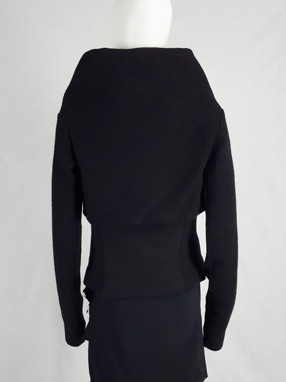 vaniitas vintage Rick Owens GLEAM black asymmetric jacket with oversized neckline fall 2010 134806