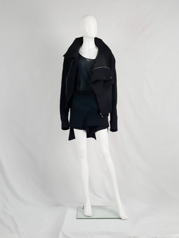 vaniitas vintage Rick Owens GLEAM black asymmetric jacket with oversized neckline fall 2010 135214