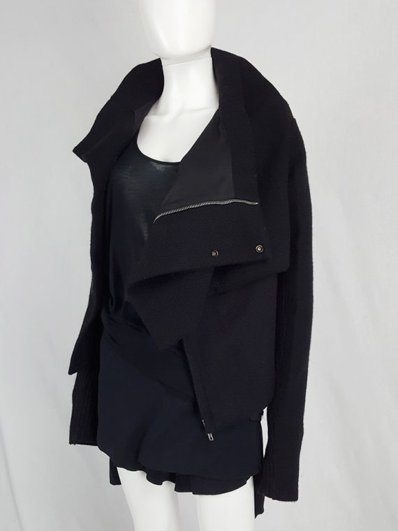 vaniitas vintage Rick Owens GLEAM black asymmetric jacket with oversized neckline fall 2010 135312