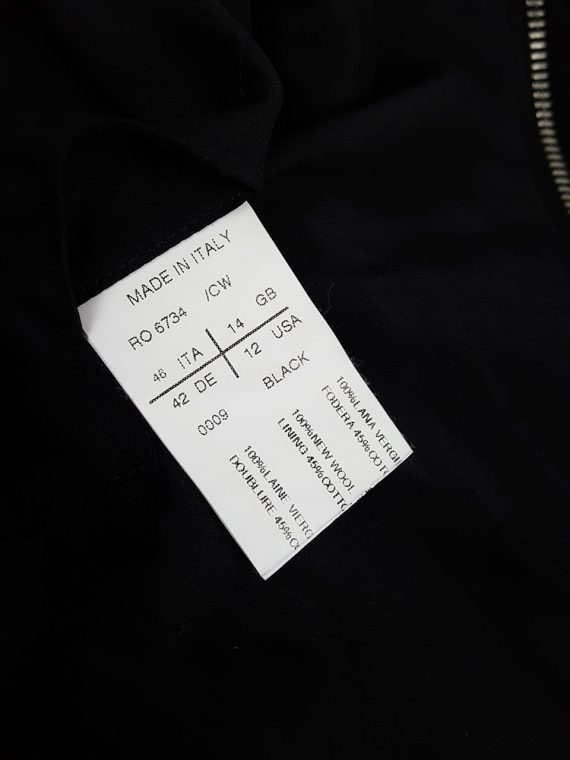 vaniitas vintage Rick Owens GLEAM black asymmetric jacket with oversized neckline fall 2010 140310