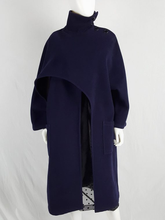 vaniitas vintage Yohji Yamamoto dark blue oversized sculptural coat 1980s 191307