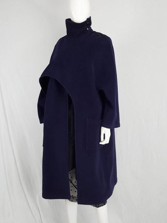 vaniitas vintage Yohji Yamamoto dark blue oversized sculptural coat 1980s 191408