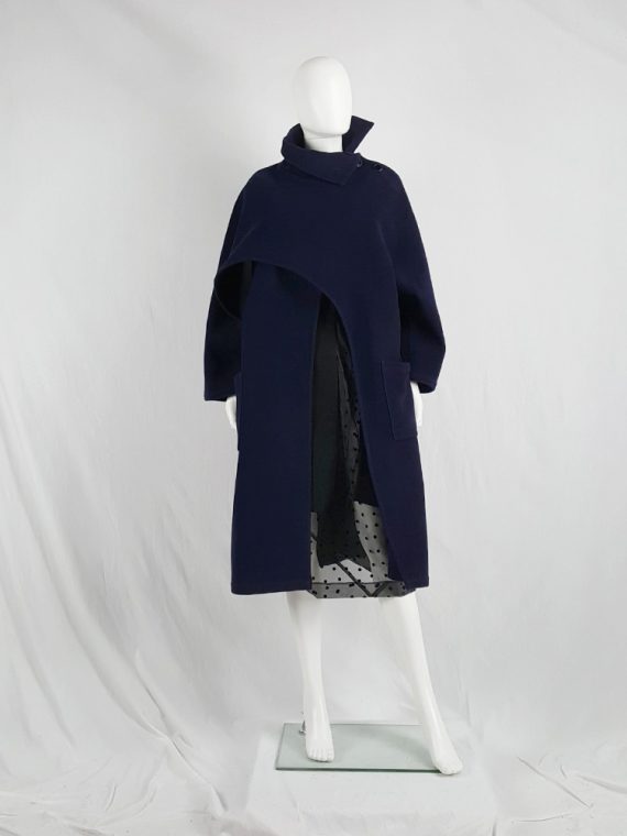 vaniitas vintage Yohji Yamamoto dark blue oversized sculptural coat 1980s 191543