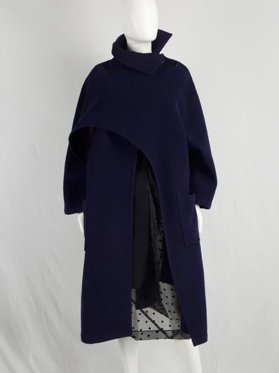 vaniitas vintage Yohji Yamamoto dark blue oversized sculptural coat 1980s 191643