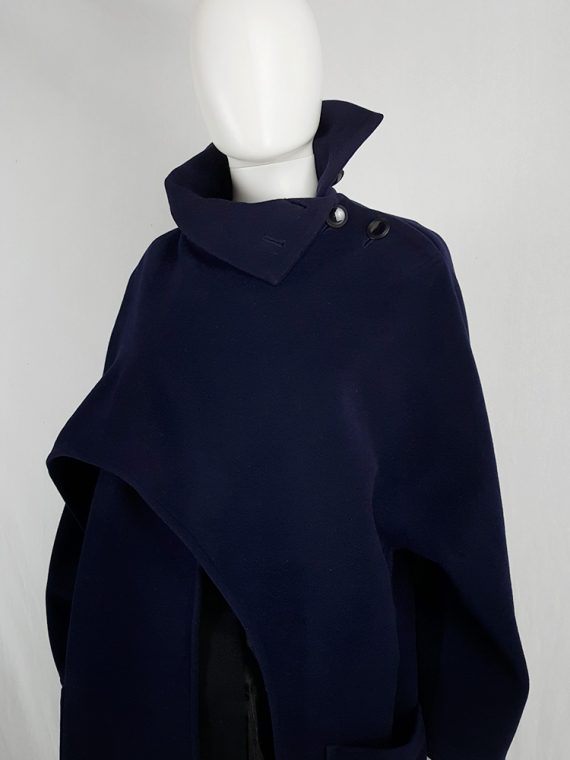 vaniitas vintage Yohji Yamamoto dark blue oversized sculptural coat 1980s 191733