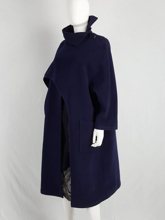 vaniitas vintage Yohji Yamamoto dark blue oversized sculptural coat 1980s 191955