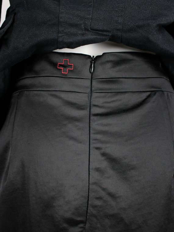 vaniitas vintage A.F. Vandevorst black pencil skirt with blazer lapel and breast pocket spring 2013 3057