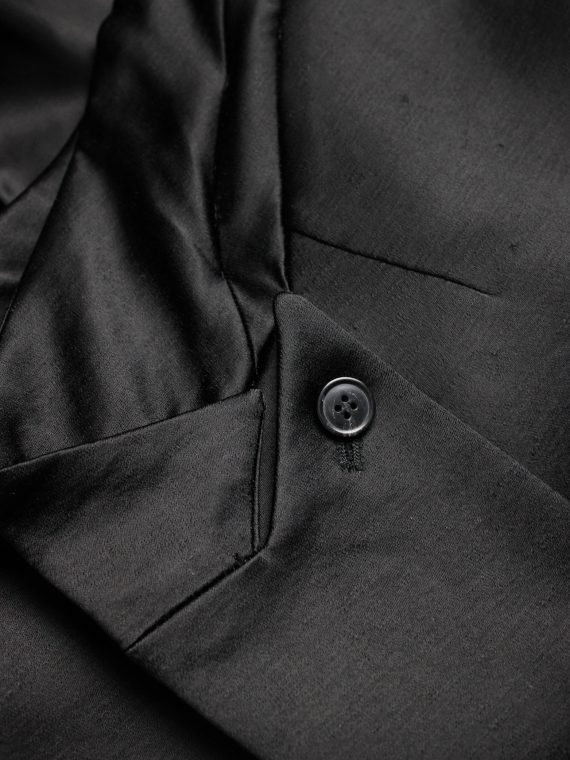 vaniitas vintage A.F. Vandevorst black pencil skirt with blazer lapel and breast pocket spring 2013 3091