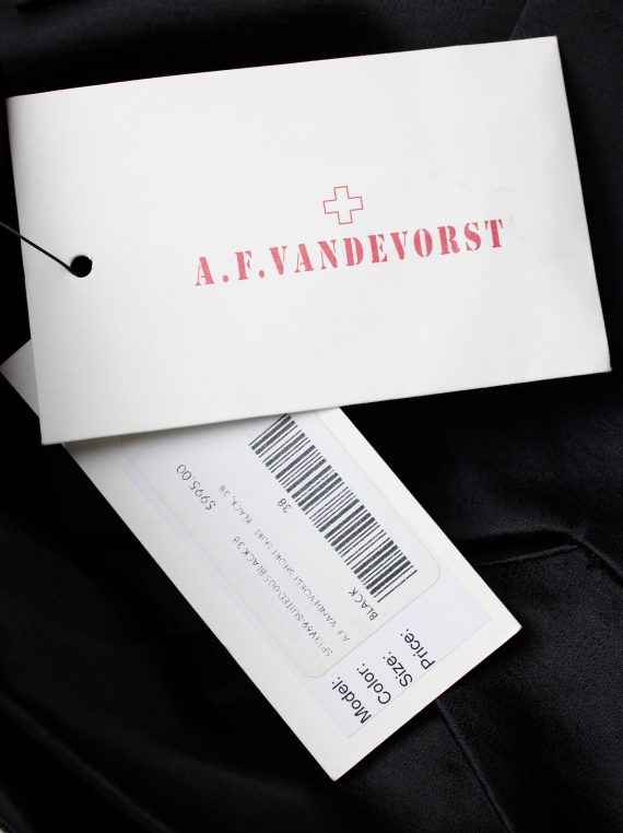 vaniitas vintage A.F. Vandevorst black pencil skirt with blazer lapel and breast pocket spring 2013 3113