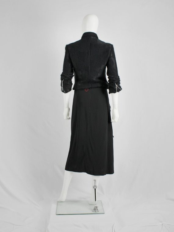 vaniitas vintage AF Vandevorst black skirt with corset-lacing on the side fall 2006 4543