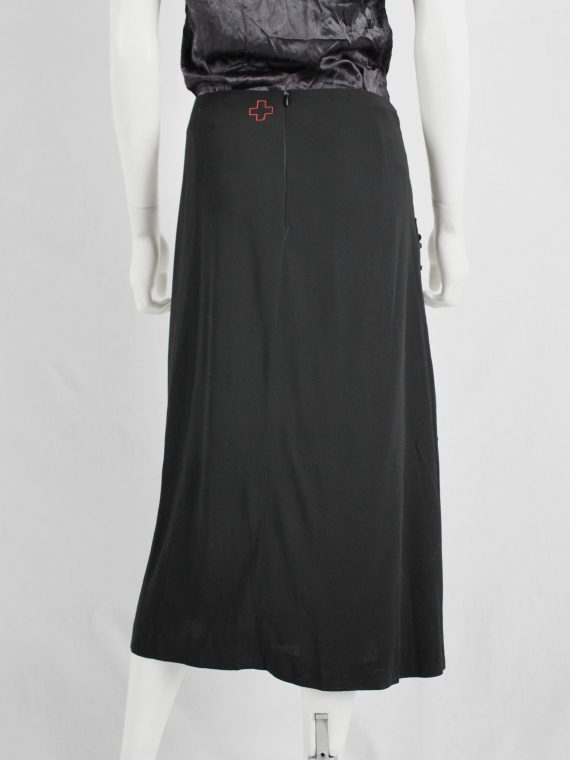 vaniitas vintage AF Vandevorst black skirt with corset-lacing on the side fall 2006 4549