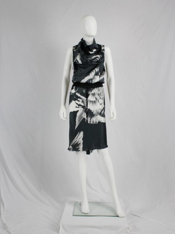 vaniitas vintage Ann Demeulemeester black dress with white bird print spring 2010 090