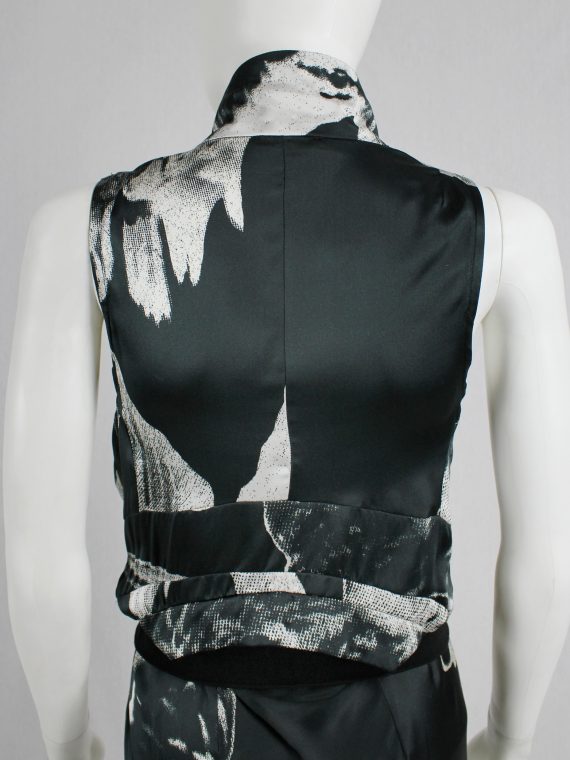 vaniitas vintage Ann Demeulemeester black dress with white bird print spring 2010 134