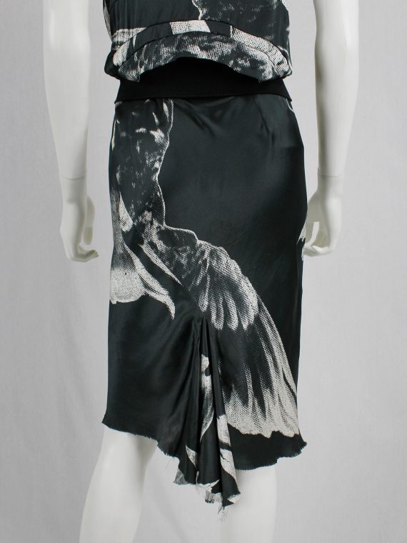 vaniitas vintage Ann Demeulemeester black dress with white bird print spring 2010 137