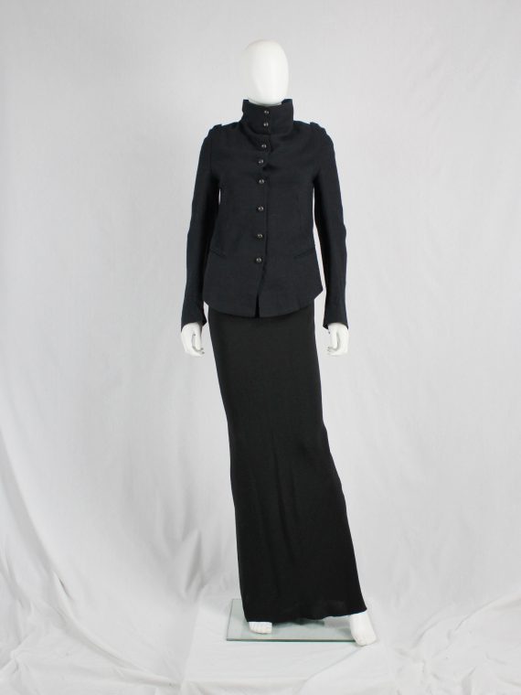 vaniitas vintage Ann Demeulemeester black victorian blazer with brass buttons runway fall 2009 0753