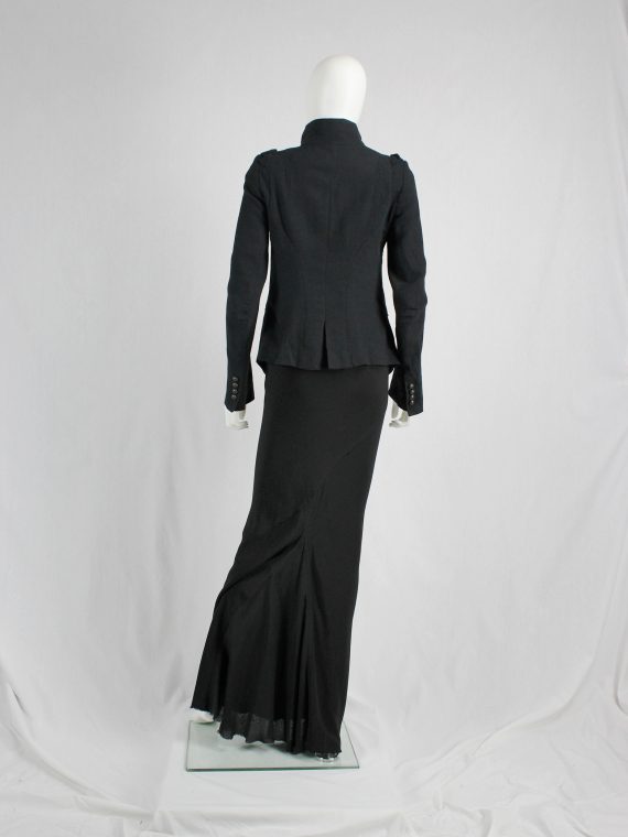 vaniitas vintage Ann Demeulemeester black victorian blazer with brass buttons runway fall 2009 0785