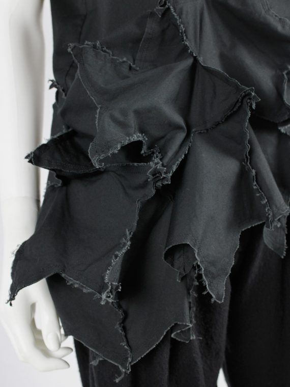vaniitas vintage Comme des Garcons black sleeveless top with 3D stars at the hem4614