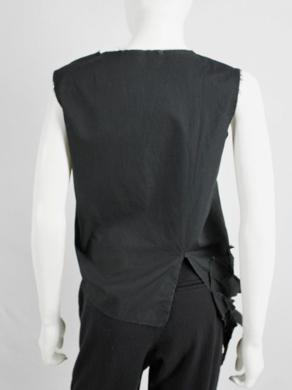 vaniitas vintage Comme des Garcons black sleeveless top with 3D stars at the hem4655