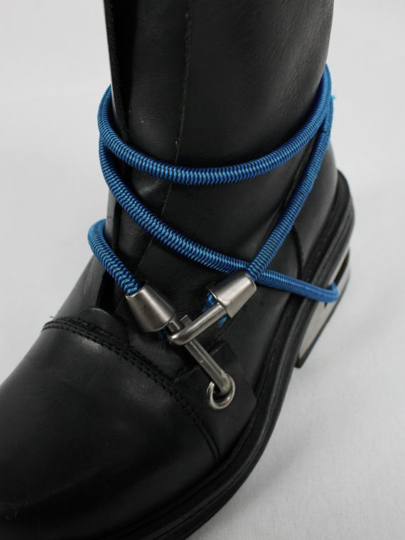 vaniitas vintage Dirk Bikkembergs black mountaineering boots with black and blue elastic fall 1996 1781