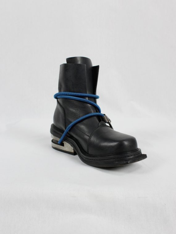 vaniitas vintage Dirk Bikkembergs black mountaineering boots with black and blue elastic fall 1996 1809