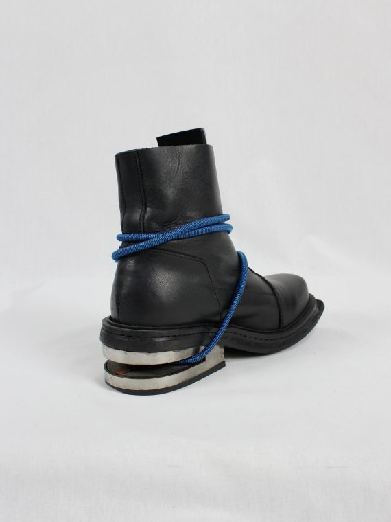 vaniitas vintage Dirk Bikkembergs black mountaineering boots with black and blue elastic fall 1996 1816
