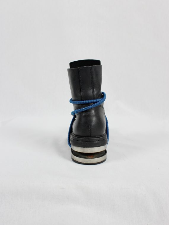 vaniitas vintage Dirk Bikkembergs black mountaineering boots with black and blue elastic fall 1996 1819