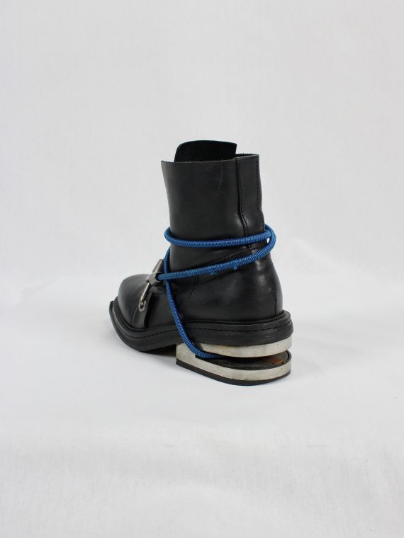 vaniitas vintage Dirk Bikkembergs black mountaineering boots with black and blue elastic fall 1996 182