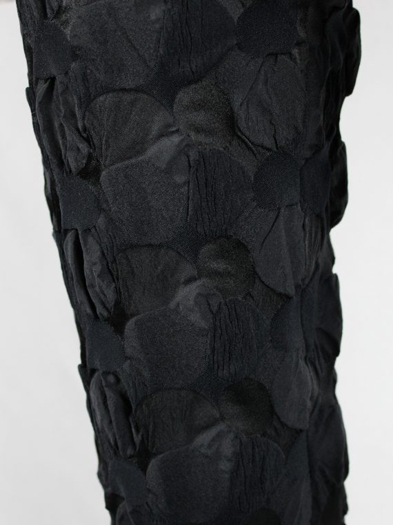 vaniitas vintage Issey Miyake black trousers with the fabric manipulated into different circles 3141