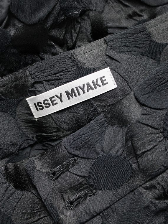 vaniitas vintage Issey Miyake black trousers with the fabric manipulated into different circles 3190
