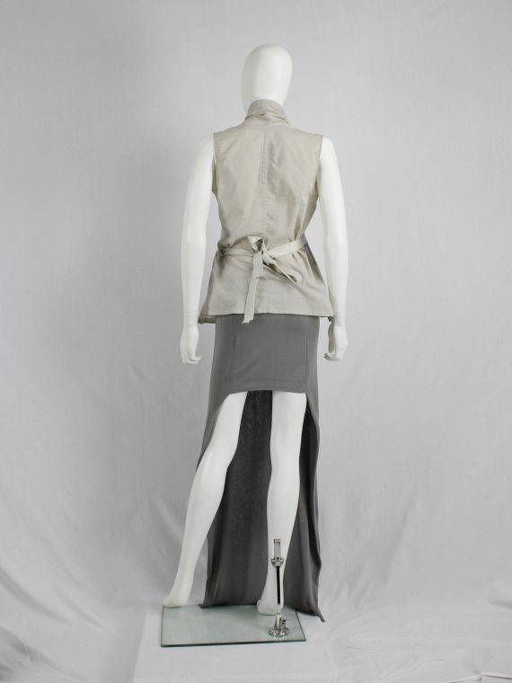 vaniitas vintage Maison Martin Margiela grey maxi skirt with mini-skirt back runway spring 2008 4120