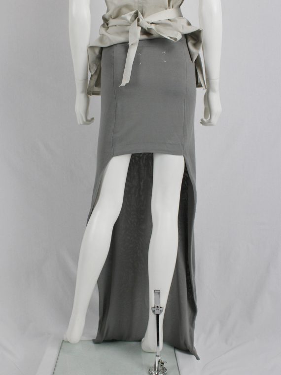 Maison Martin Margiela grey maxi skirt with mini-skirt back — spring ...