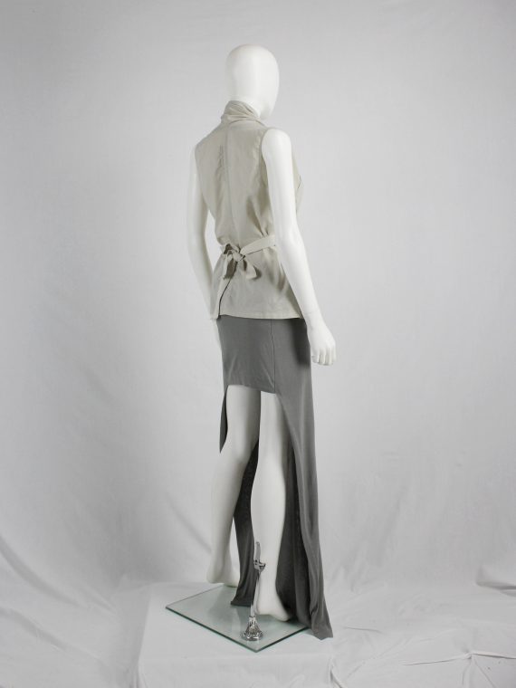 vaniitas vintage Maison Martin Margiela grey maxi skirt with mini-skirt back runway spring 2008