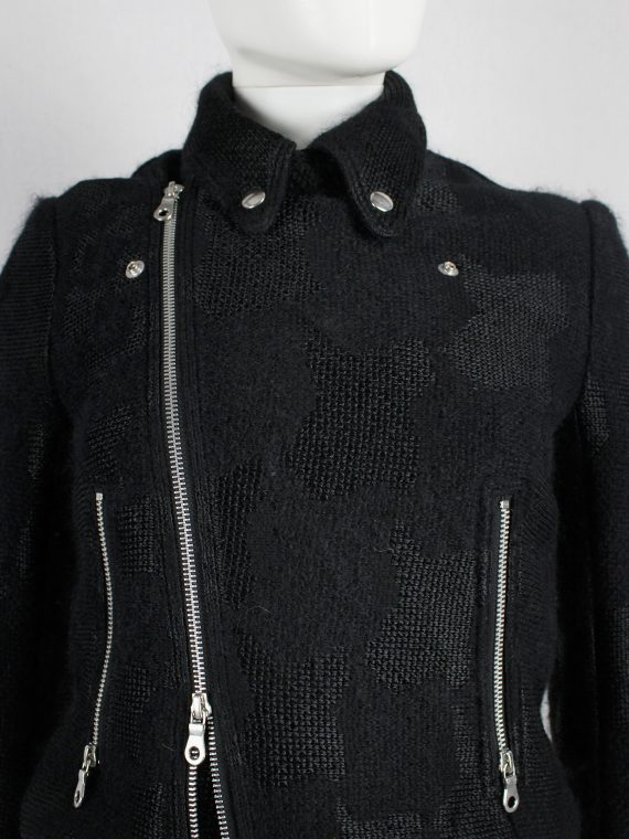 vaniitas vintage Noir Kei Ninomiya black bicker jacket with textured pied-de-poule motif spring 2014 2699