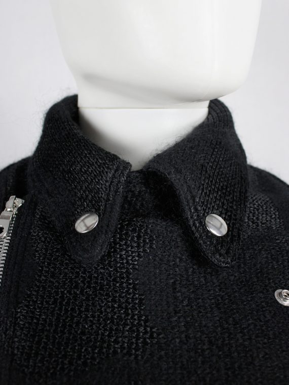 vaniitas vintage Noir Kei Ninomiya black bicker jacket with textured pied-de-poule motif spring 2014 2703