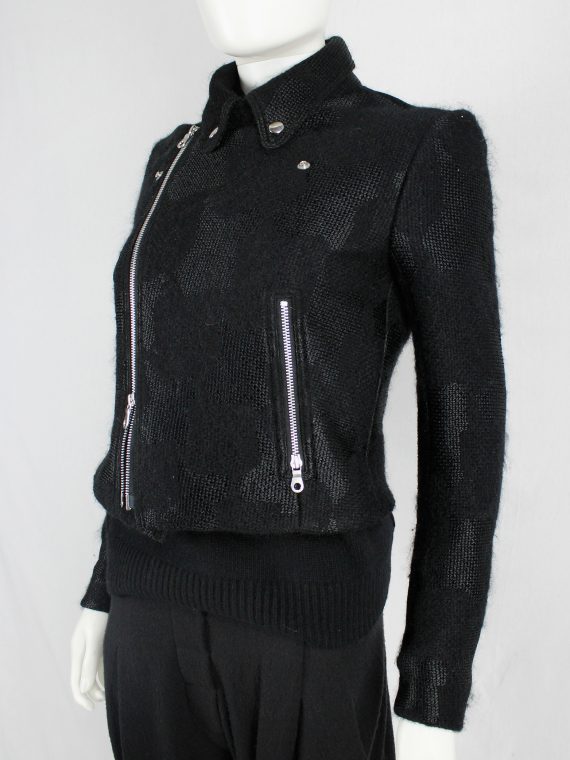 vaniitas vintage Noir Kei Ninomiya black bicker jacket with textured pied-de-poule motif spring 2014 2727