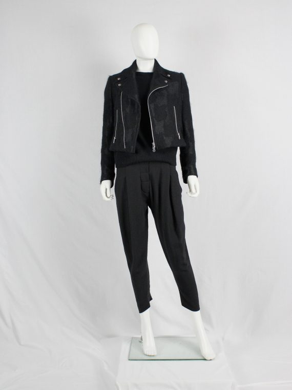 vaniitas vintage Noir Kei Ninomiya black bicker jacket with textured pied-de-poule motif spring 2014 2747