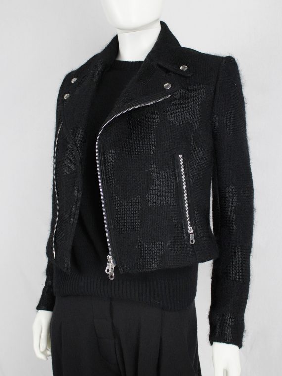 vaniitas vintage Noir Kei Ninomiya black bicker jacket with textured pied-de-poule motif spring 2014 2761