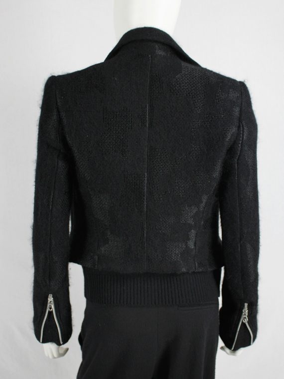 vaniitas vintage Noir Kei Ninomiya black bicker jacket with textured pied-de-poule motif spring 2014 2768