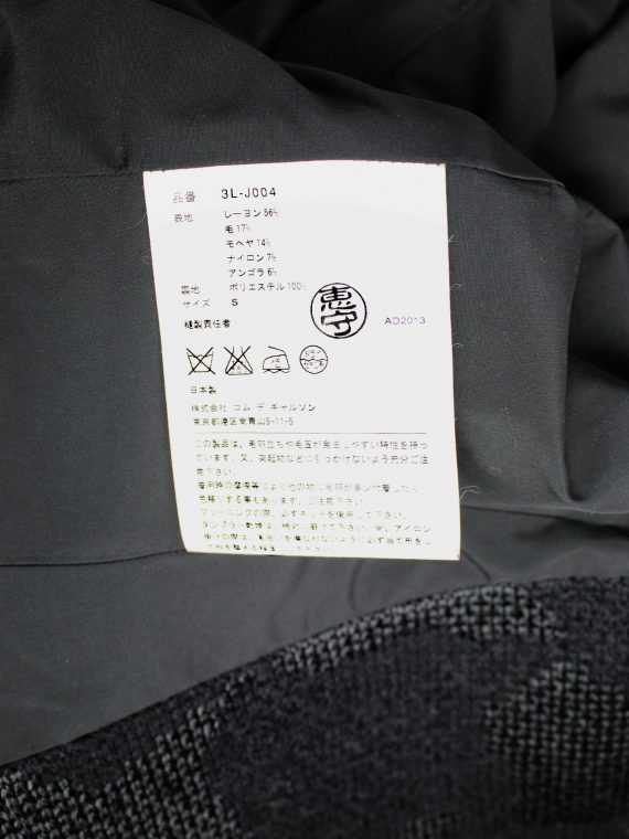 vaniitas vintage Noir Kei Ninomiya black bicker jacket with textured pied-de-poule motif spring 2014 2795