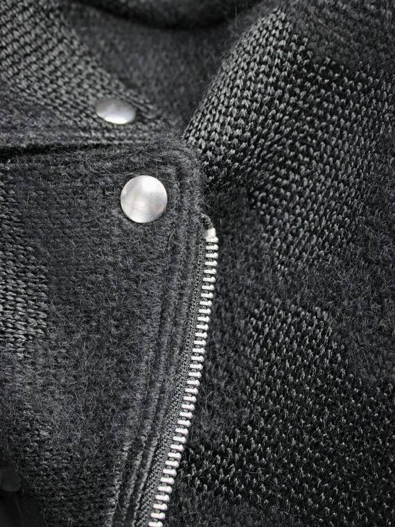 vaniitas vintage Noir Kei Ninomiya black bicker jacket with textured pied-de-poule motif spring 2014 2805