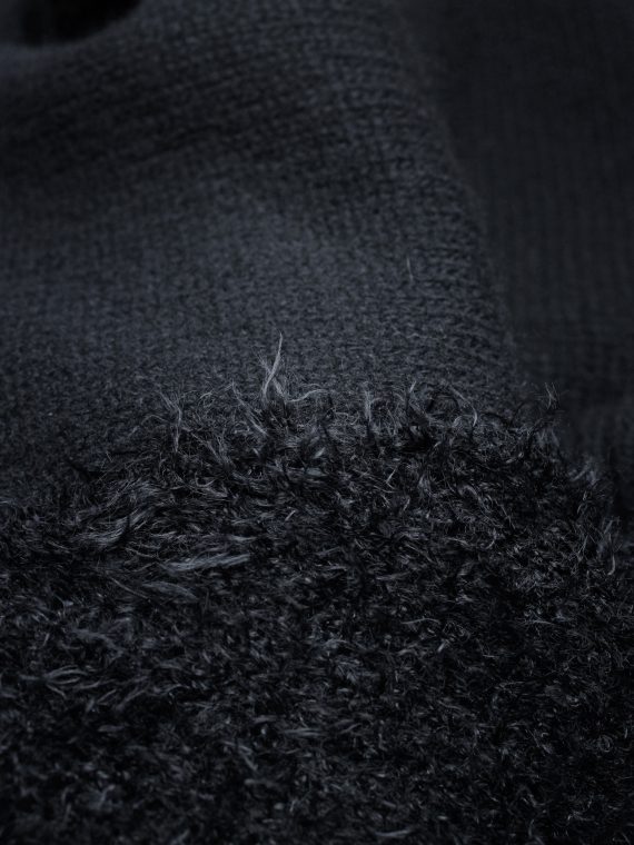 vaniitas vintage Noir Kei Ninomiya black knit top with fluffy sleeves and pleated trim fall 2016 0930