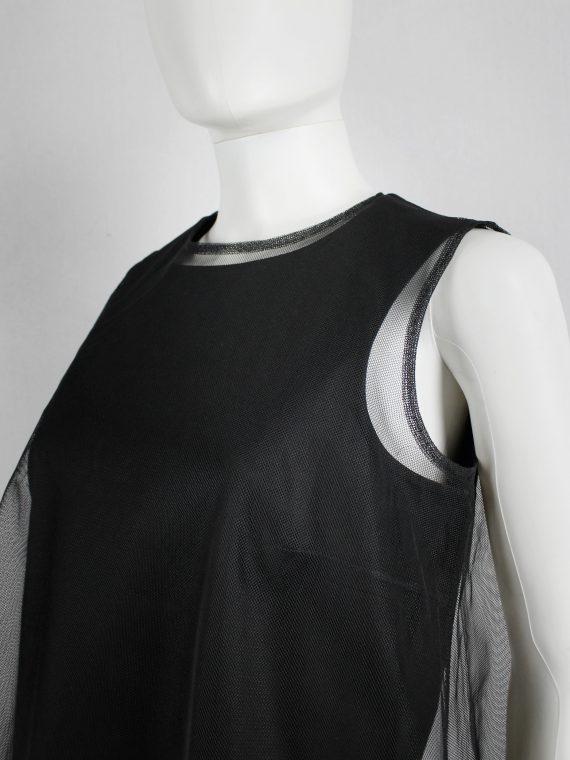 vaniitas vintage Noir Kei Ninomiya black minimalist dress with sheer overlayer fall 2015 3508