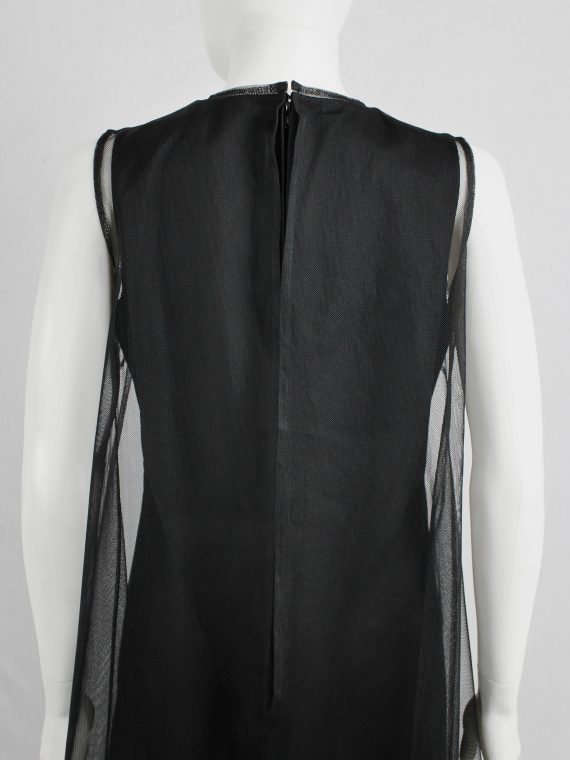 vaniitas vintage Noir Kei Ninomiya black minimalist dress with sheer overlayer fall 2015 3518