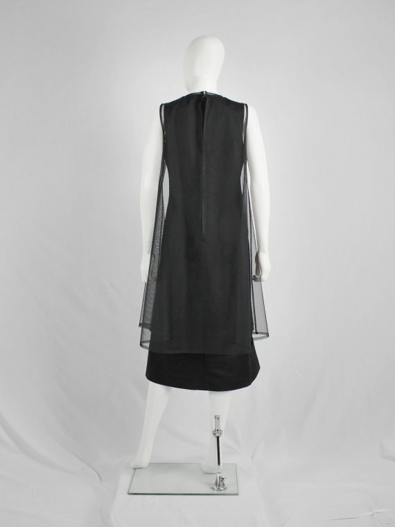 vaniitas vintage Noir Kei Ninomiya black minimalist dress with sheer overlayer fall 2015 3525