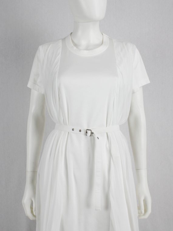 vaniitas vintage Noir Kei Ninomiya white belted dress with sheer side drapes fall 2016 0436