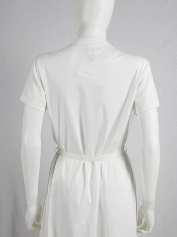 vaniitas vintage Noir Kei Ninomiya white belted dress with sheer side drapes fall 2016 0460