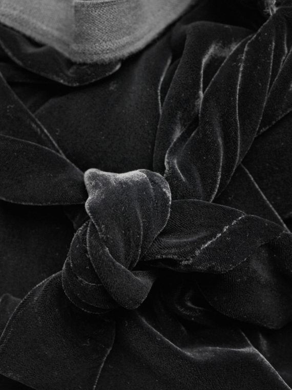 vaniitas vintage Rick Owens MOOG black draped velvet skirt with front tie fall 2005 3925